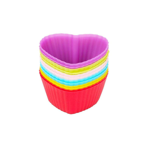 AussieSuperStore Homeware Supplies Silicone Cupcake Liners Baking cups Reusable and Nonstick Muffin Holder Cake Molds Silicone Cupcake Liners Baking cups Reusable Nonstick Muffin Cake Mold CBHEARTCUPCAKEX12
